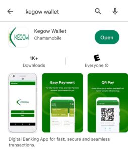 Download Kegow mobile money banking app on Google Play Store and Apple store