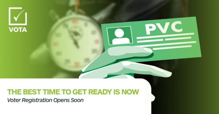 Voter registration awareness image encouraging early preparation for PVC registration