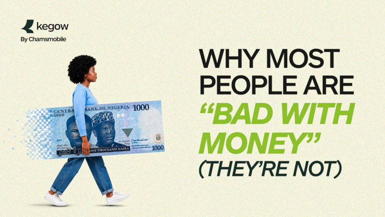 A screenshot or feature graphic for the blog article titled "Why Most People Are 'Bad With Money' (They're Not