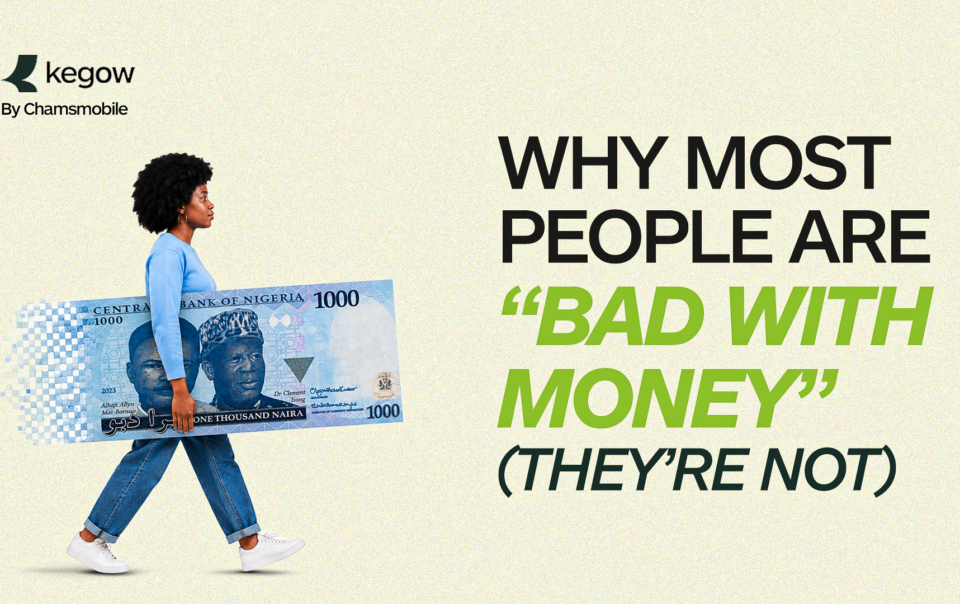 A screenshot or feature graphic for the blog article titled "Why Most People Are 'Bad With Money' (They're Not