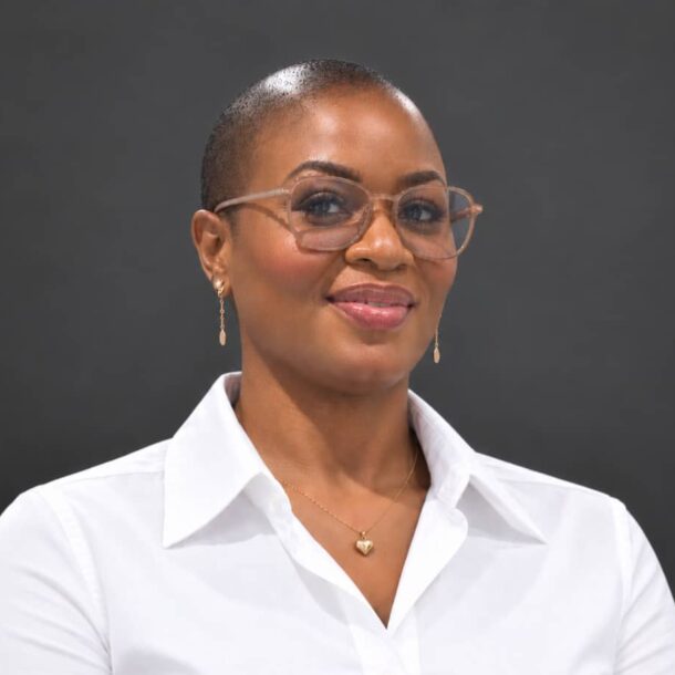 Official announcement flyer congratulating Dr. Tolu Aofolaju on her appointment as Managing Director and CEO of Chamsmobile Limited, featuring app download badges for Kegow.