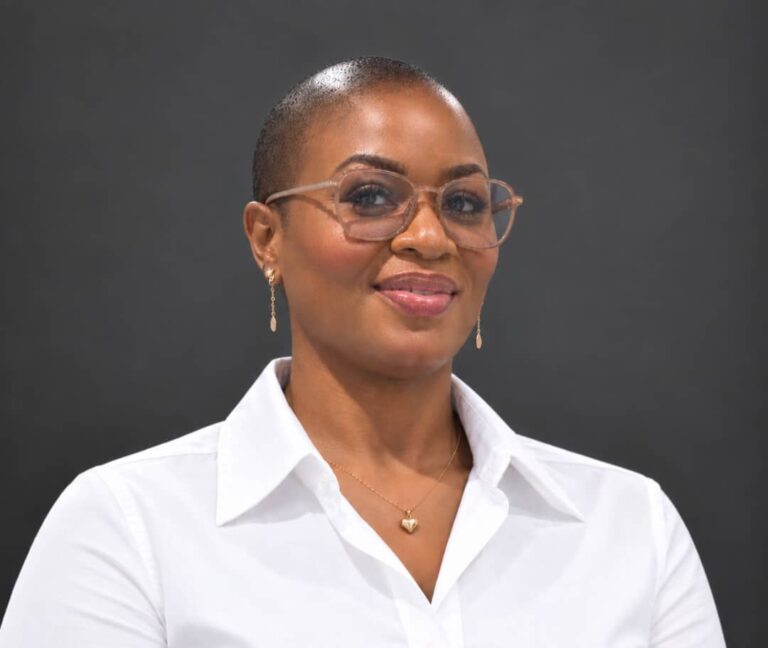 Official announcement flyer congratulating Dr. Tolu Aofolaju on her appointment as Managing Director and CEO of Chamsmobile Limited, featuring app download badges for Kegow.