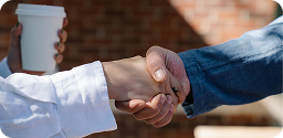 Two people shaking hands